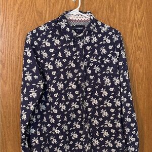 Men's Navy Floral Button Down Shirt